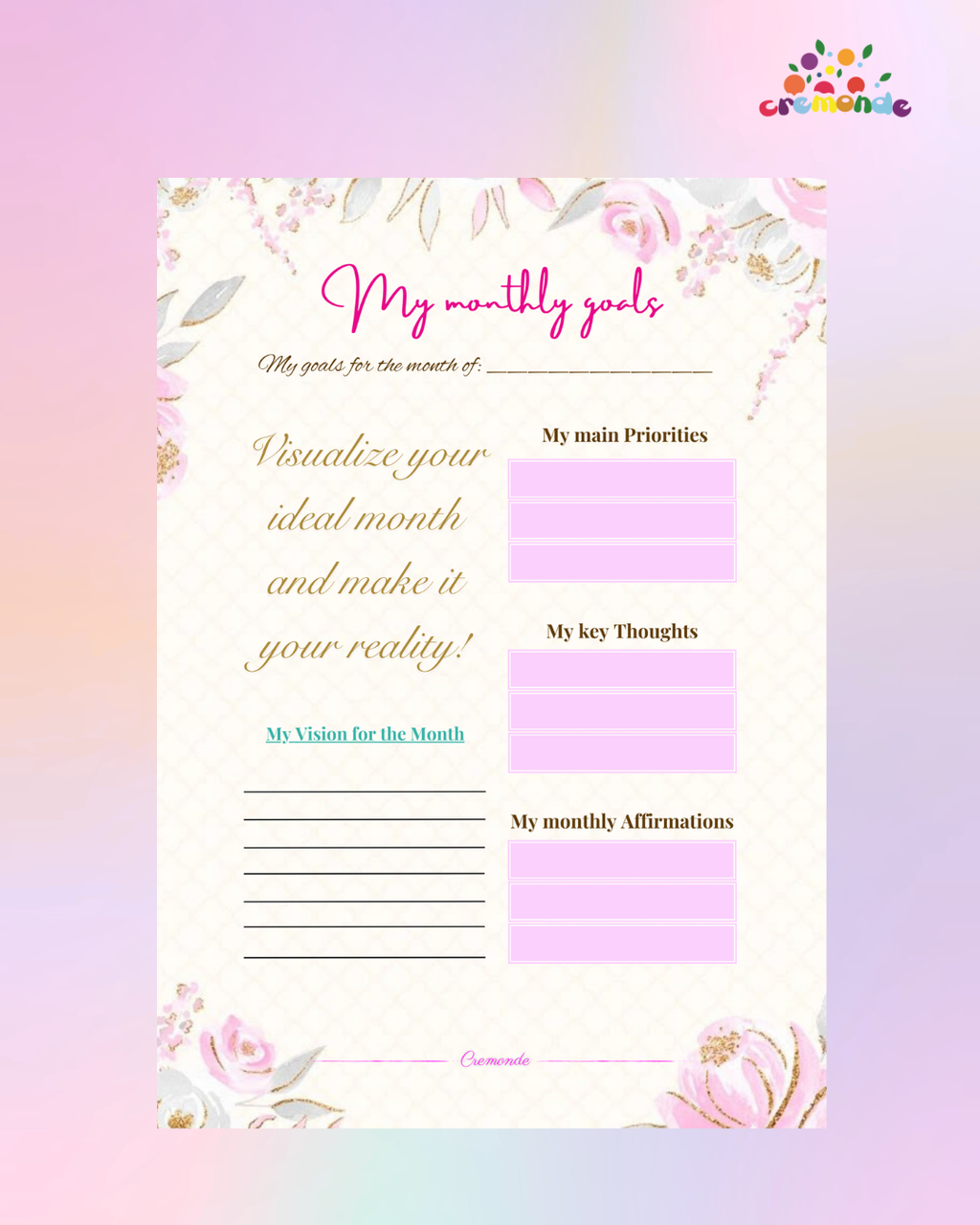 Cremonde Agenda - Paris Edition for women / English