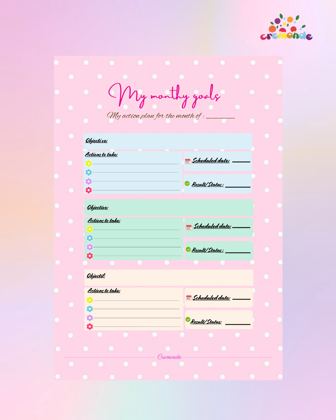 Cremonde Agenda - Paris Edition for women / English
