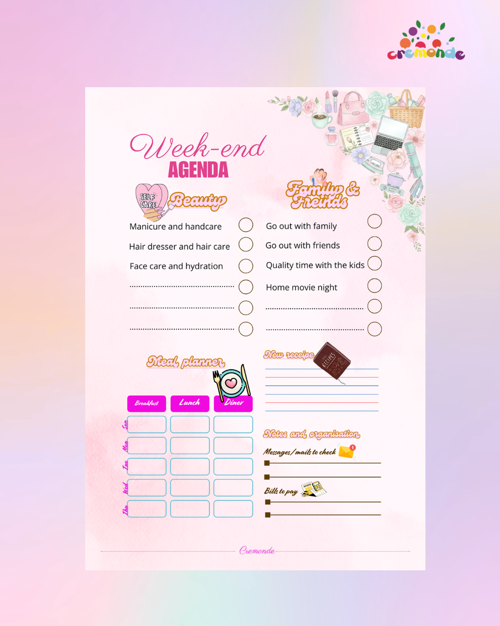 Cremonde Agenda - Paris Edition for women / English