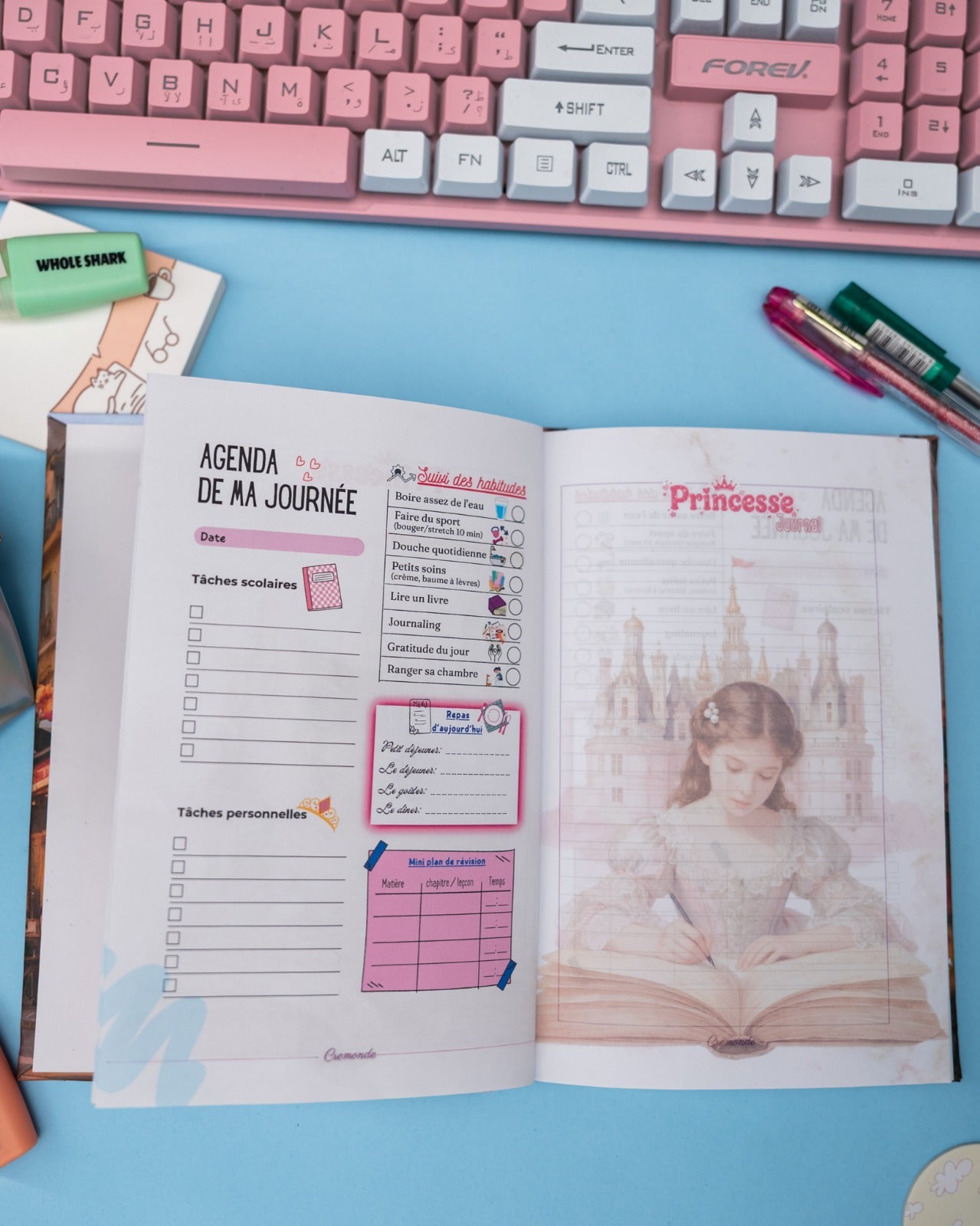 Cremonde Agenda - Paris Princess Edition - for girls (12-20 yo)